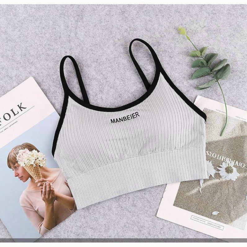 Áo bra nữ hở lưng chữ - viền Đen Nữ Gân Tăm Sexy 808 BR75 - tập gym - yoga -fitness Đa Năng Mẫu Mới Hàng Xuất Nhật | BigBuy360 - bigbuy360.vn