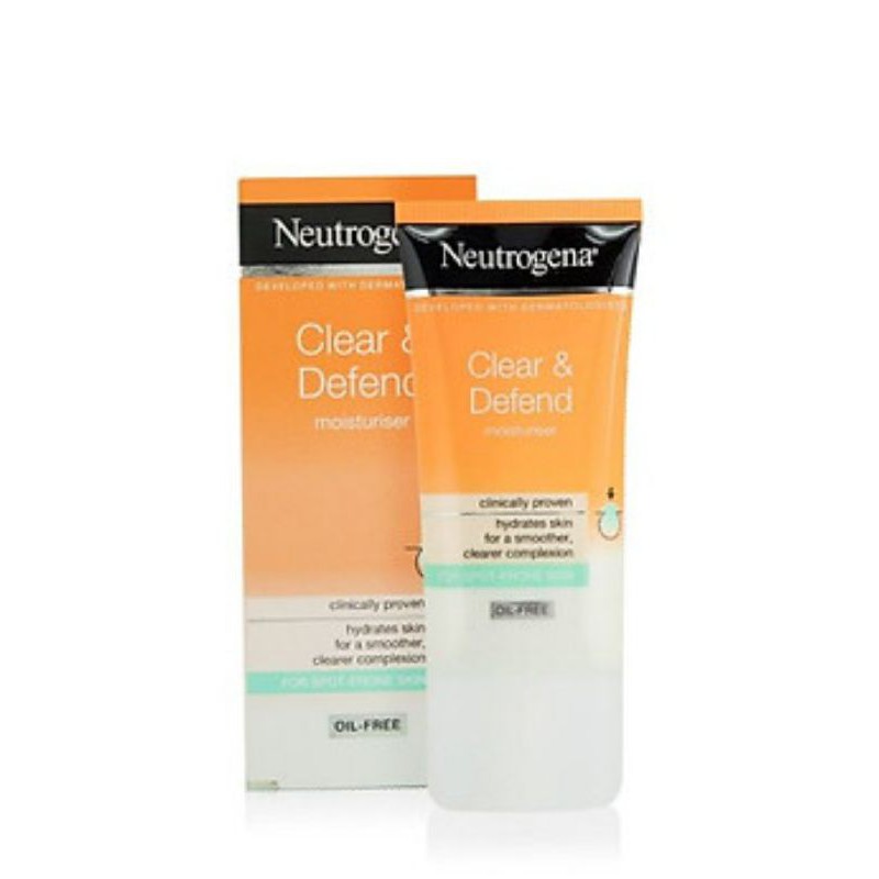 Kem dưỡng kiềm dầu kháng mụn Neutrogena Clear &amp; Defend Moisturiser 50ml