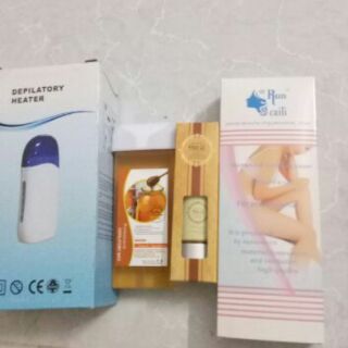 Bộ sản phẩm Tẩy Lông Tina Lê - Máy wax sáp wax, kèm 100 tờ giấy nhám