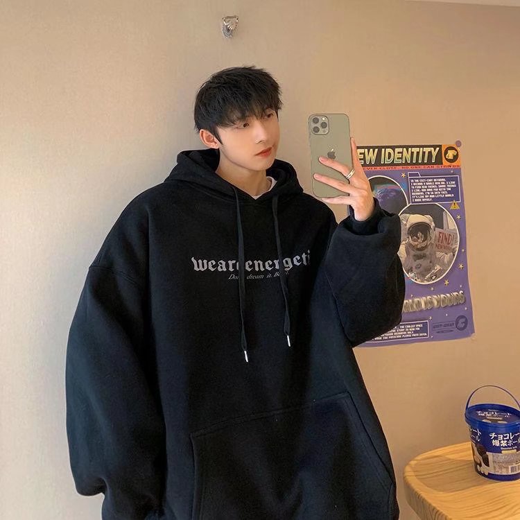 Áo hoodie Thể Thao Dáng Rộng In Chữ Phong Cách Hip Hop Đường Phố Cho Nam Cỡ M-5XL