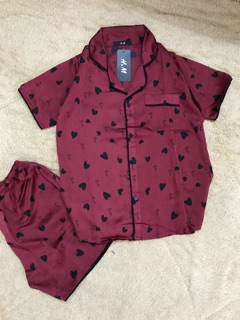 FREESHIP_ĐỒ BỘ MẶC NHÀ PIJAMA LỤA SATIN ÁO CỘC QUẦN ĐÙI