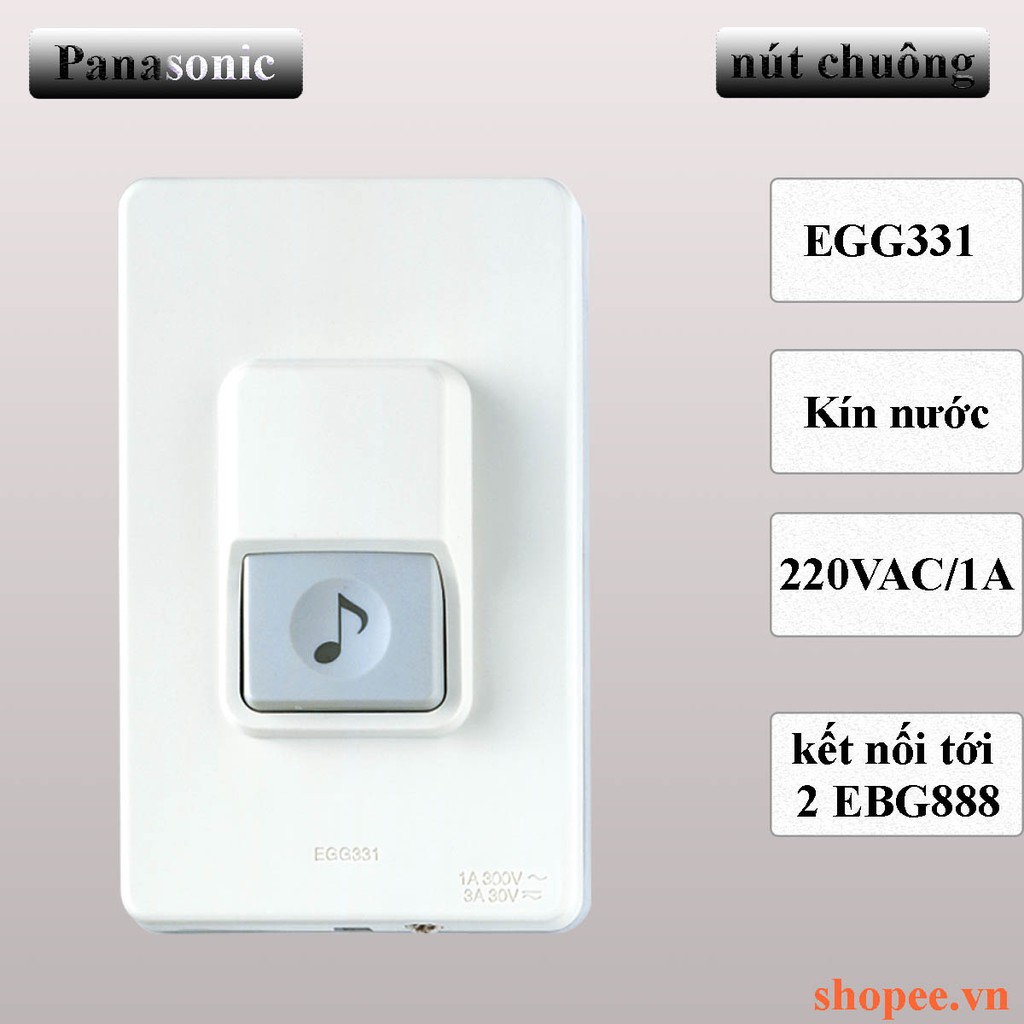 Chuông cửa (chuông điện NỐI DÂY) Panasonic(EBG888+EGG331) trọn bộ hoặc mua rời.