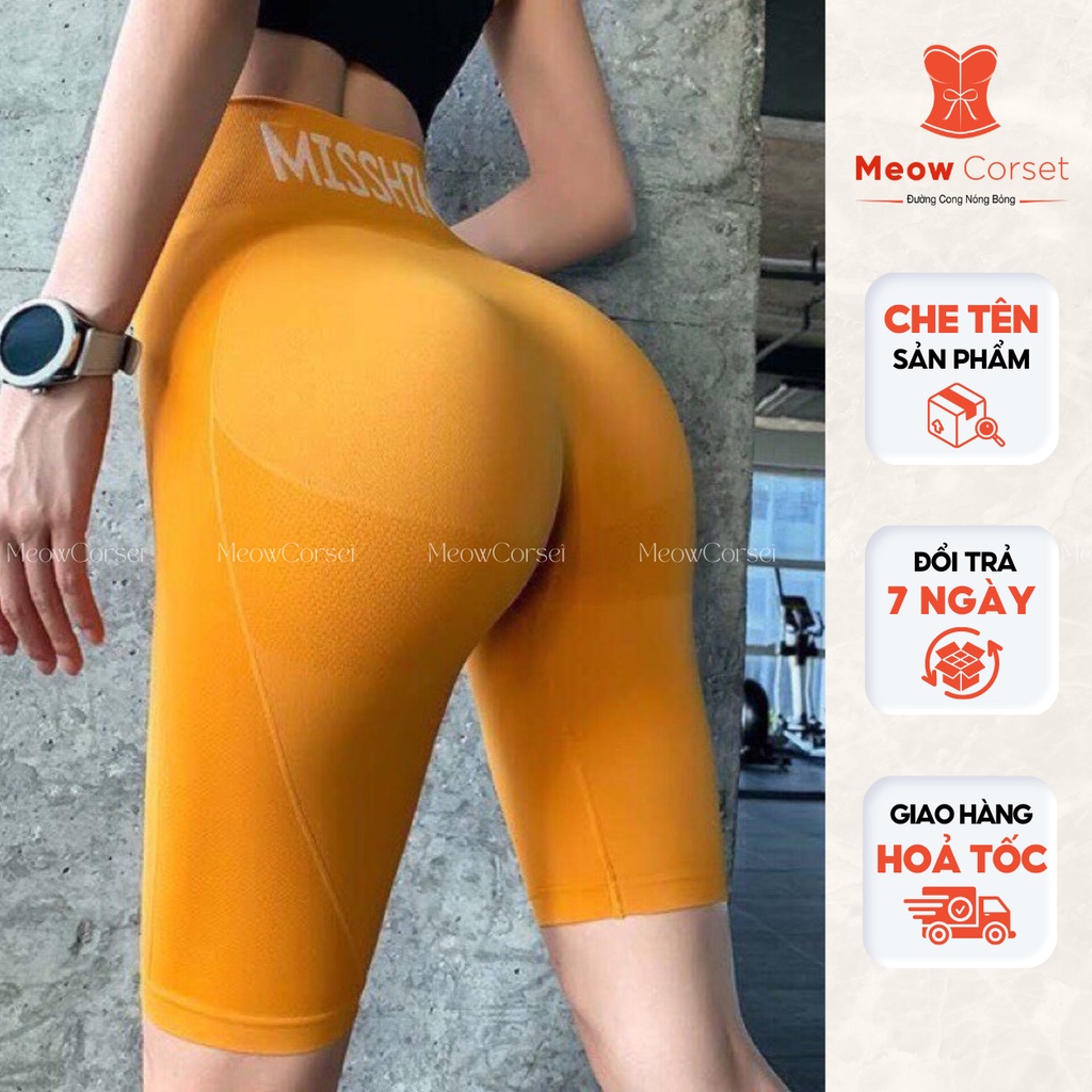 Quần tập gym cạp cao gen bụng tập yoga dáng lửng thể thao thời trang misshine [MEOW Corset]