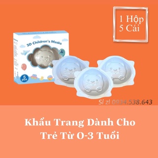 COMBO 5 CÁI Khẩu Trang MÈO TRẮNG Dành Cho Bé từ 0-3 tuổi [ 1 hộp-5 Cái ]