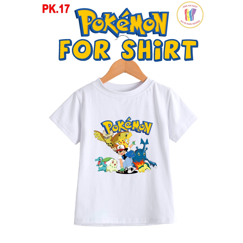 áo thun bé trai kiểu pokemon cotton co giản thoải mái