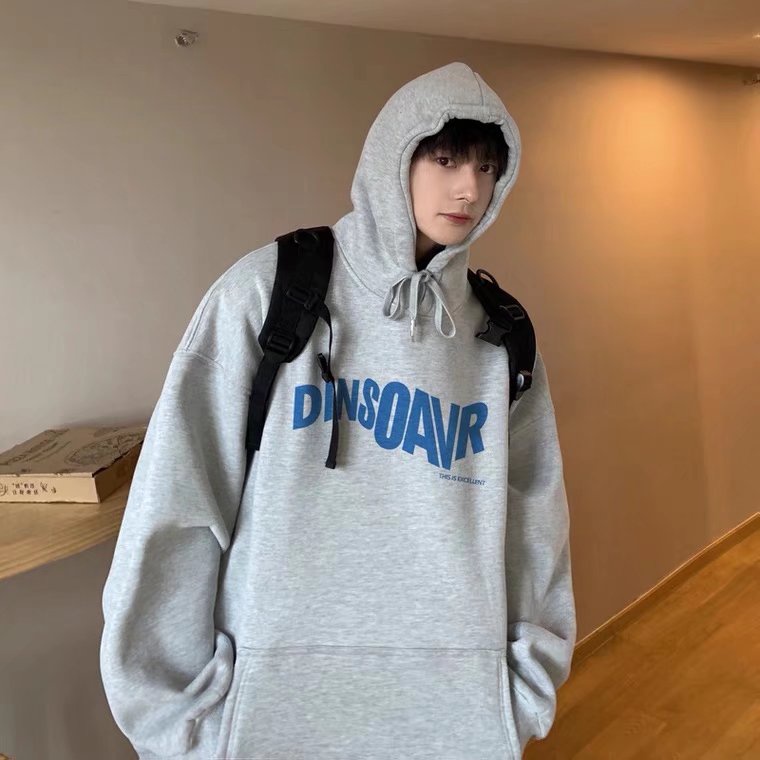 Áo hoodie in chữ dáng rộng có size M-5XL phong cách nhật bản thời trang thu đông dành cho nam và nữ