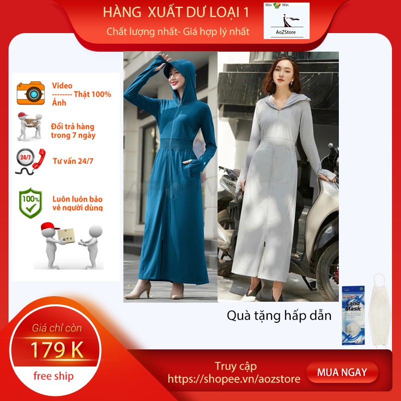 [Hàng chuẩn xuất dư loại 1 kèm quà tặng siêu xịn]Áo chống nắng toàn thân Gu Cotton thông hơi siêu mát mẫu mới 2021