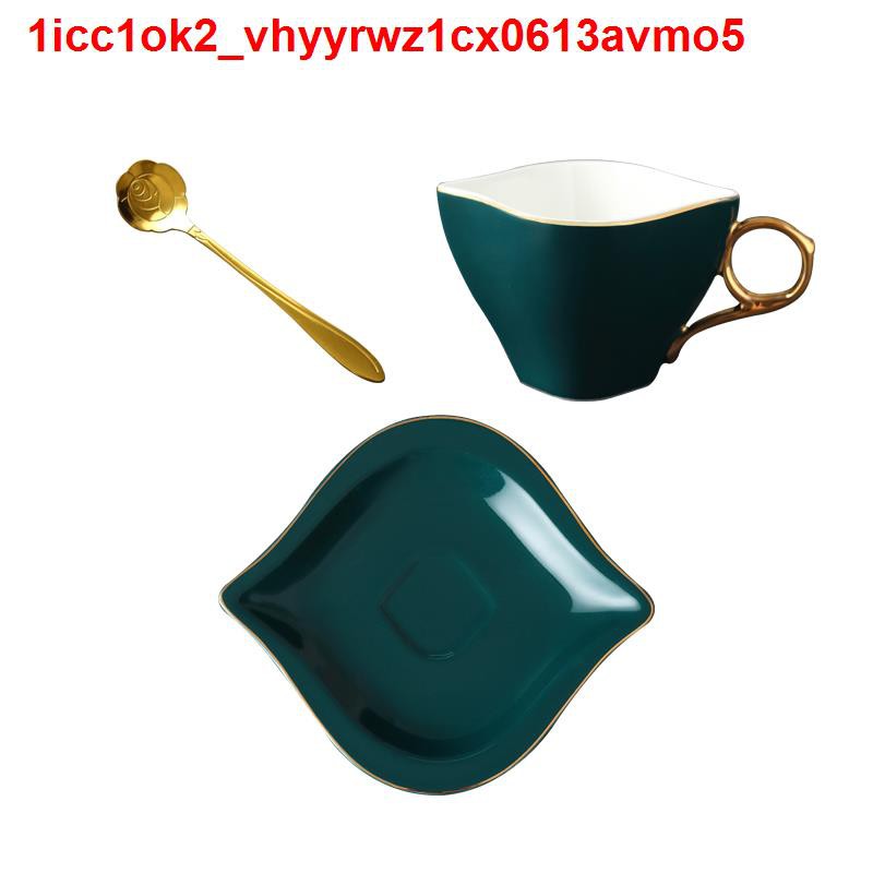 ❉✵Bộ tách cà phê và đĩa theo phong cách Châu Âu nhỏ sang trọng ấm trà tinh tế gốm sứ cao cấp kiểu Anh hoa buổi ch