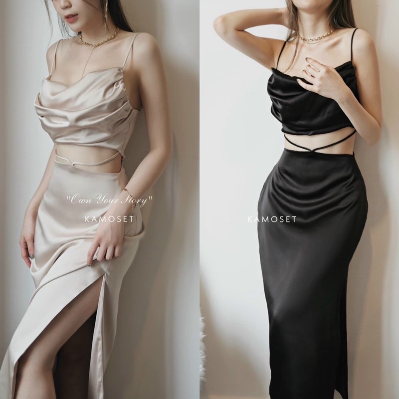 ĐẦM HAI DÂY KHOÉT EO