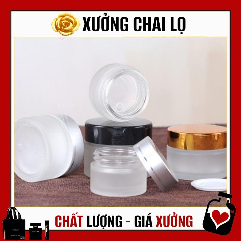 Hủ Đựng Kem ❤ TOP GIÁ RẺ ❤ Hũ Chiết Mỹ Phẩm Thủy Tinh Nắp Bạc 5g,10g , Hũ đựng mỹ phẩm , , phụ kiện du lịch