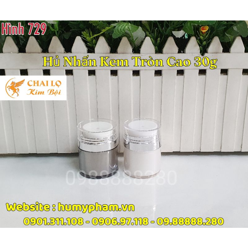 Chai Lọ đựng mỹ phẩm - Hủ Face Tròn Cao Nhấn Kem 30g