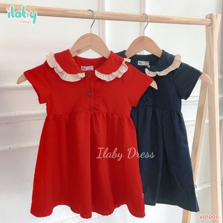 Váy cho bé gái ilaby đũi cổ bèo