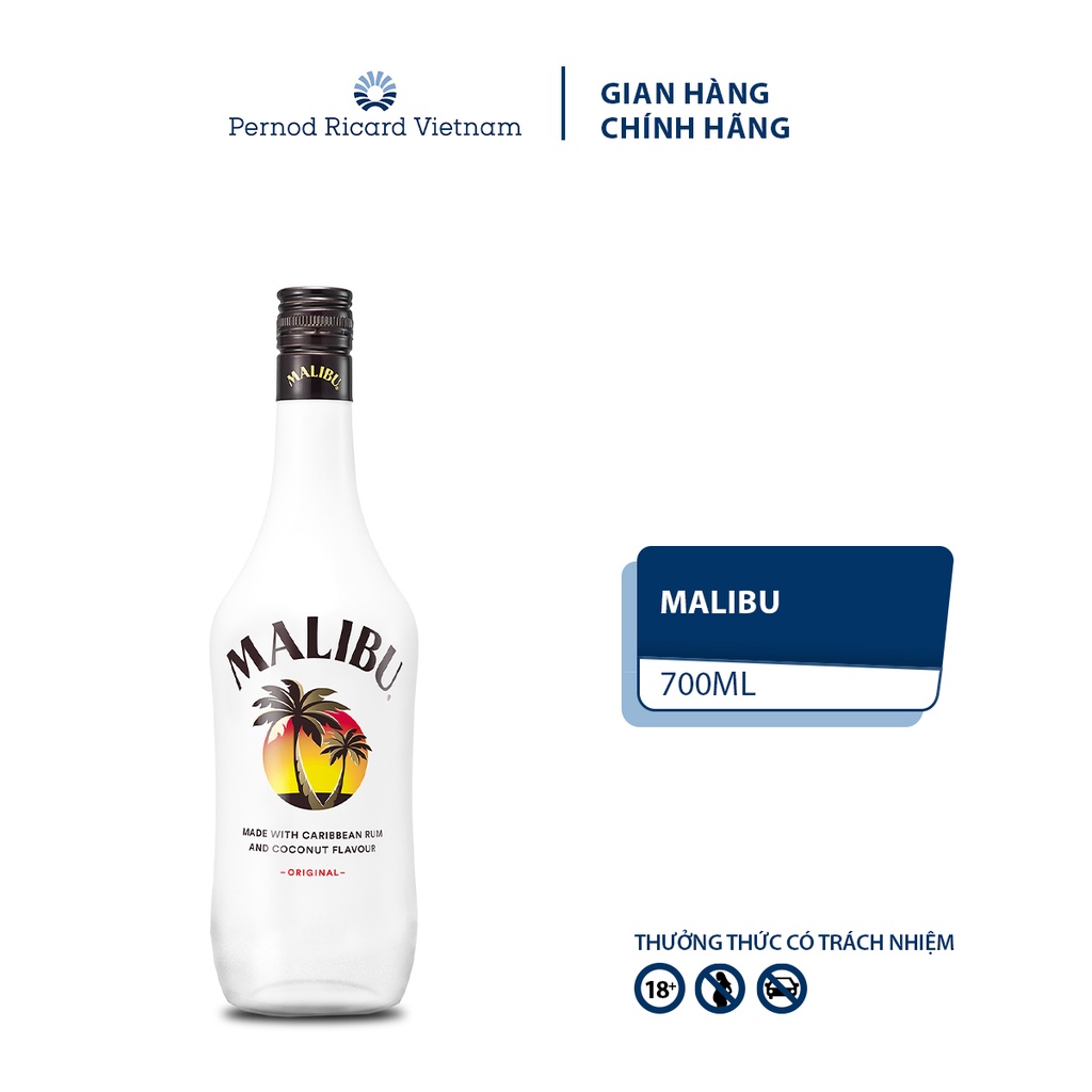 Rượu Mùi Malibu nồng độ Alc 21.0% 700ml Không Kèm Hộp