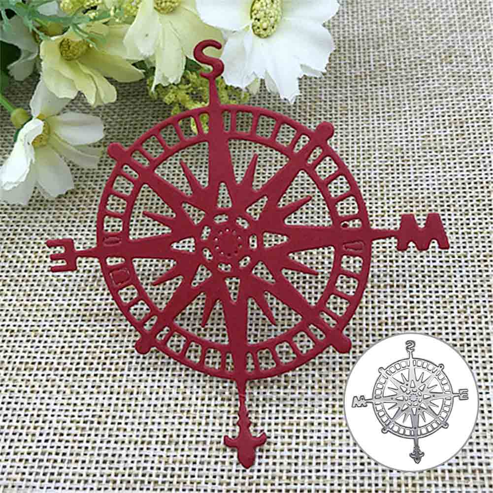 【Green】Compass Metal Cutting Dies DIY Scrapbook Emboss Paper Cards Decor Stencil Mold