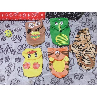 Áo in hình cute có mũ cho chó mèo