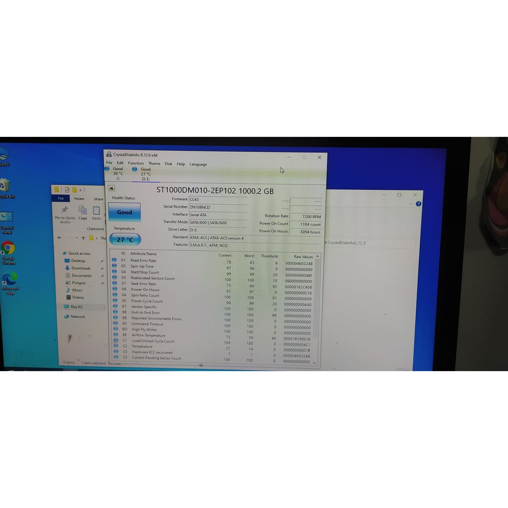 Ổ cứng HDD Seagate Barracuda 1TB, 3.5 inch, 7200RPM, SATA3 6GB/s, 64MB Cache cũ | BigBuy360 - bigbuy360.vn