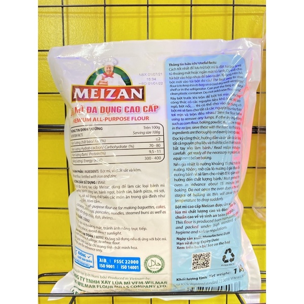 Bột mì đa dụng Meizan cao cấp túi 1kg