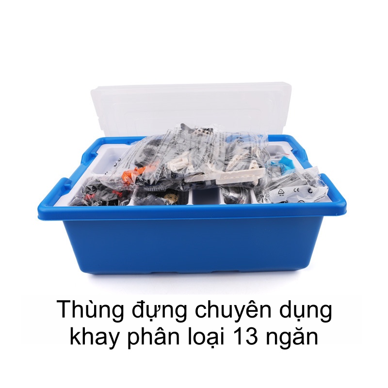 Bộ mô hình lắp ráp 9686 Mở Rộng Chuẩn Hộp Chuyên Dụng Khay 13 Ngăn Động Cơ 2 Chiều 520 chi tiết cho bé 8+