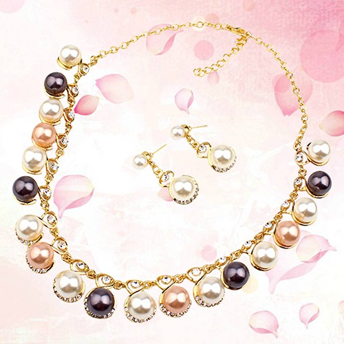 Mỏ Vịt BEA♏ Bộ Vòng cổ + Bông Tai Thời Trang Đáng Yêu Cho Nữ