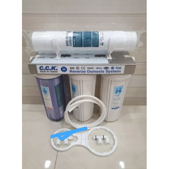 Bộ tiền lọc xử lí nước cho máy ion kiềm 4 cấp. Lõi Đài Loan và Hàn Quốc.