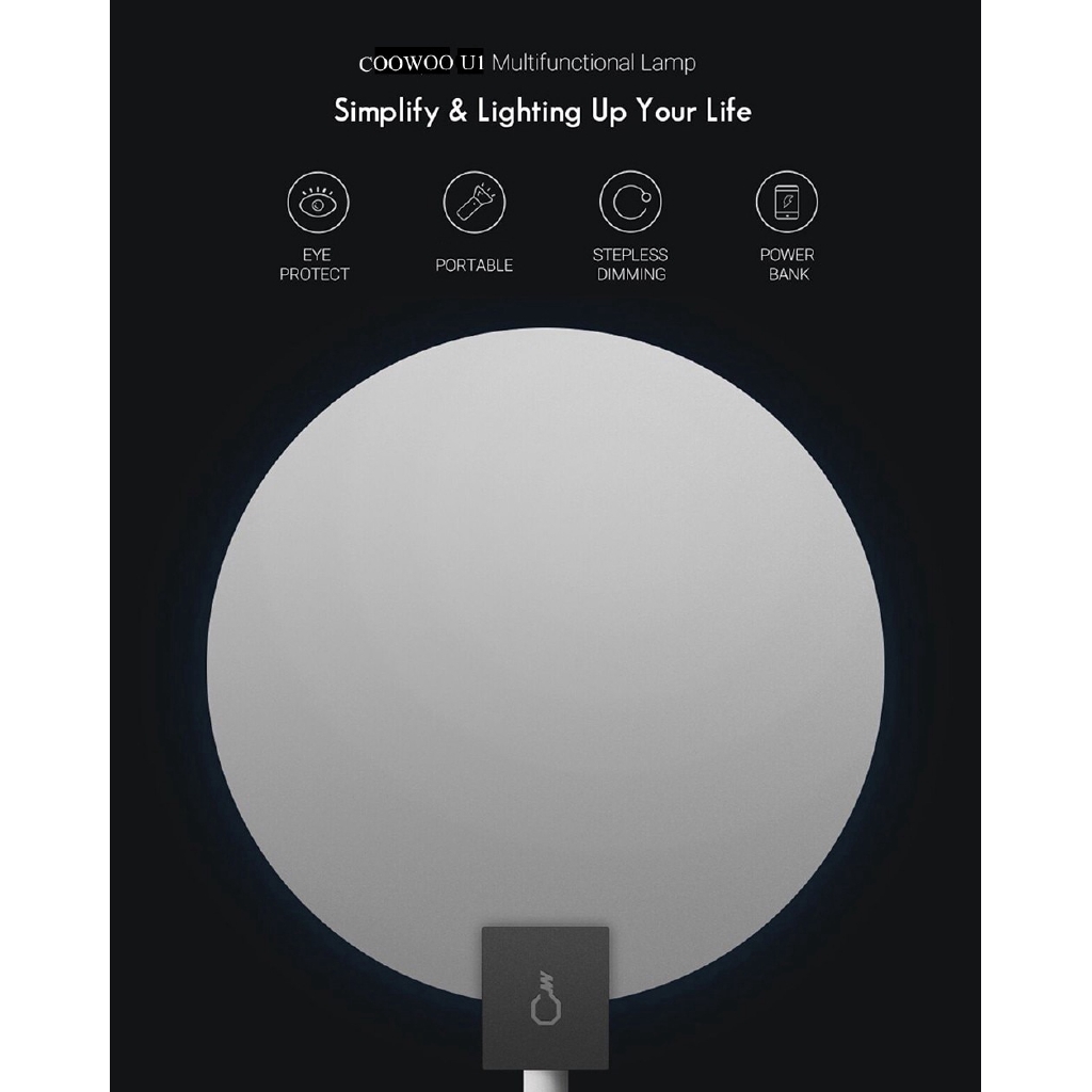 Xiaomi Mijia COOWOO U1 Intelligent LED Desk Lamp with Light Sensor Wireless Eye-protecting Function