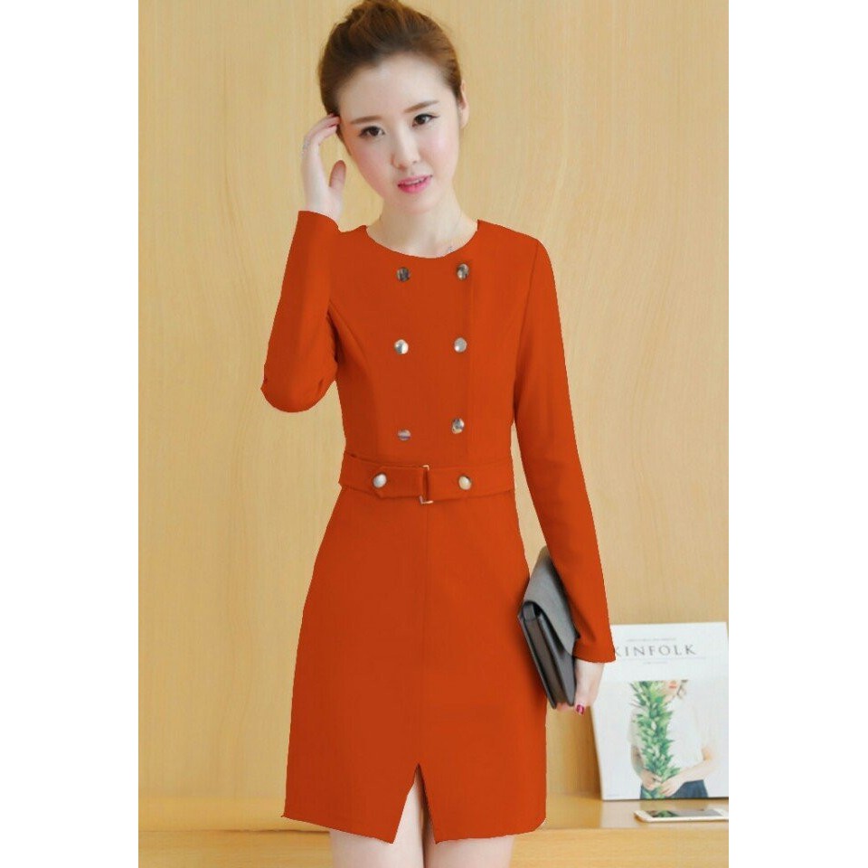 [GIÁ HỦY DIỆT] ĐẦM THU ĐÔNG PHỐI NÚT CÁCH ĐIỆU D358