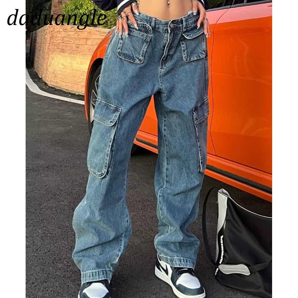 Quần jean nữ Daduhey lưng cao nhiều túi phong cách thời trang Mỹ cao cấp