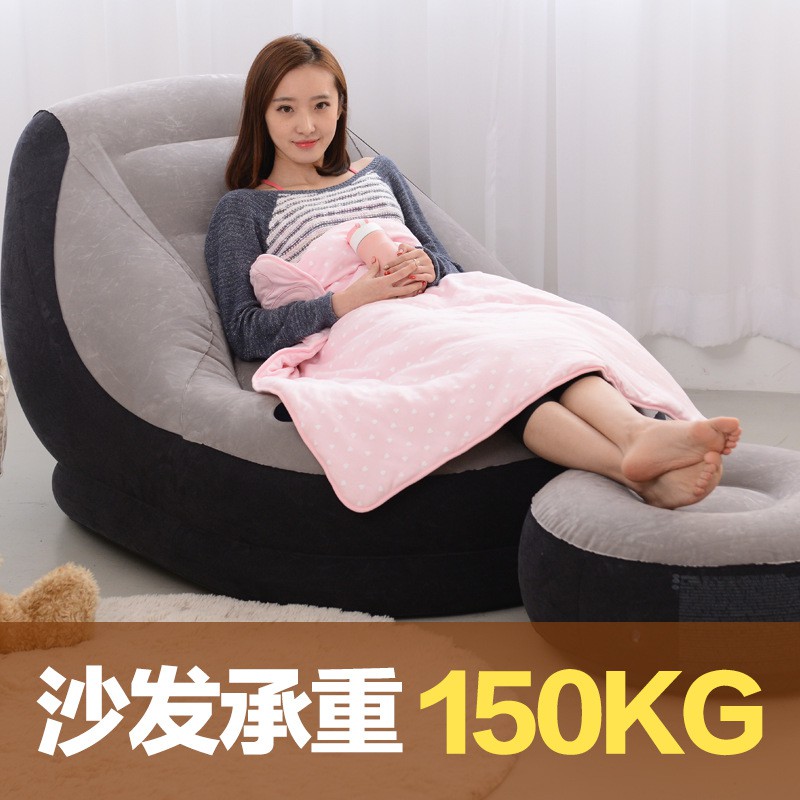 mẫu mới năm 2021❅INTEX chính hãng ghế lười sofa đơn phòng ngủ sáng tạo tập thể tựa giường ngắn bơm hơi thư giãn