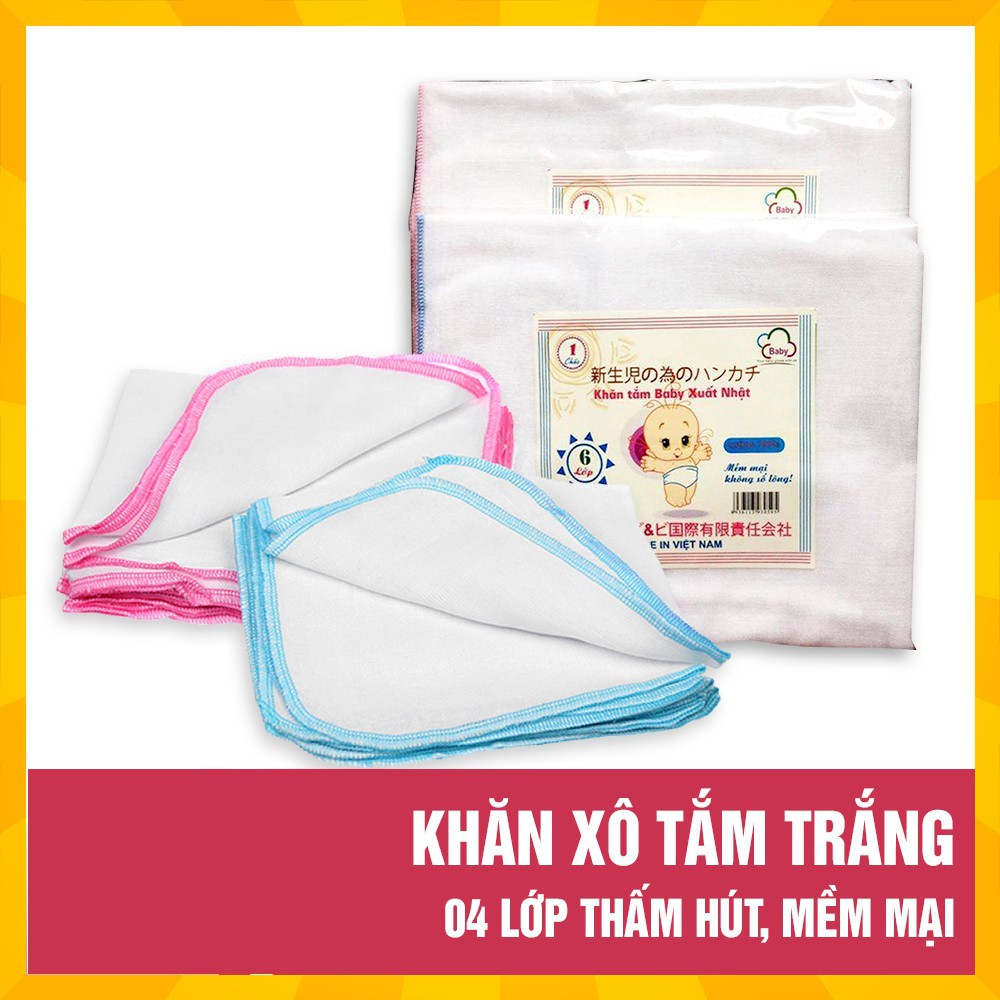 Khăn xô tắm cho bé 4, 6 lớp xuất Nhật