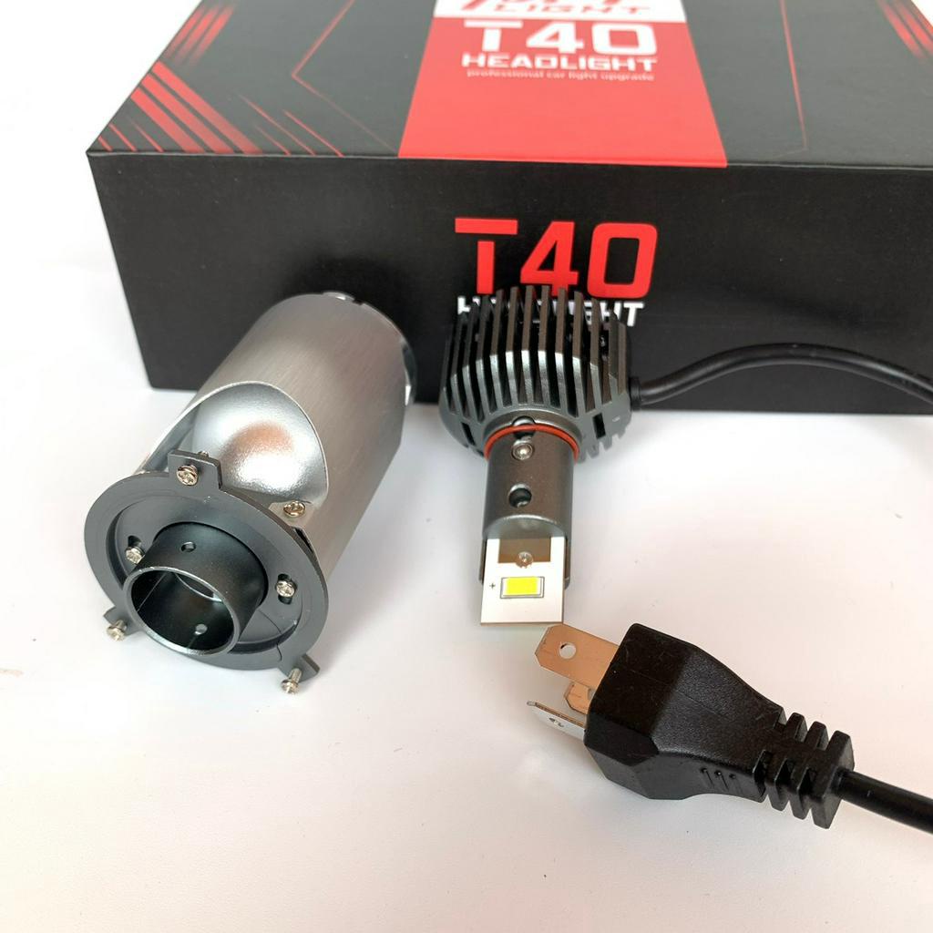 Đèn Pha Led T40 Bi Cầu 55w Chân Đèn H4 Lắp Xe Máy - Ô Tô