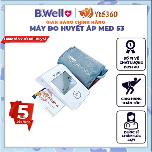 Máy Đo Huyết Áp Điện Tử Bắp Tay B Well MED 53 | Sản Xuất Tại Thụy Sĩ | Bảo Hành 5 năm | TTYT Ngọc Khánh