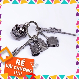 Bộ Móc Khoá PUBG 6 Chi Tiết Mô Phỏng Giống Thật, Không Rỉ