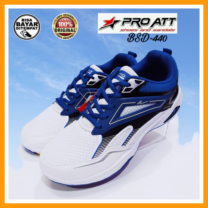 Giày thể thao chơi cầu lông Pro ATT BSD Size 39-43 - màu trắng và xanh dương, 40