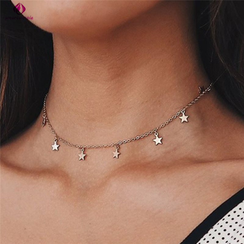 Vòng cổ mặt hình ngôi sao phong cách retro thời trang xinh xắn cho nữ