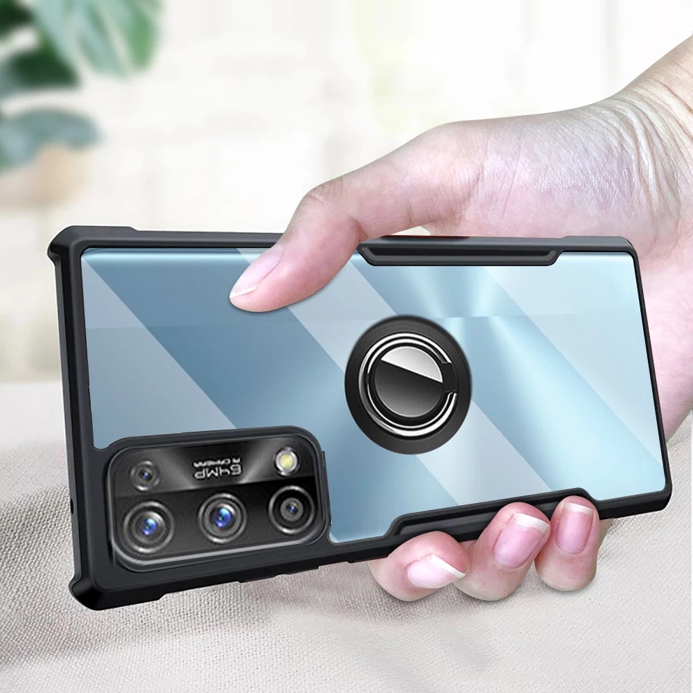 Ốp Điện Thoại Acrylic Trong Suốt Chống Sốc Có Vòng Đỡ Cho Tecno Pova 2 / Tecno Pova / Tecno Ld7 G80