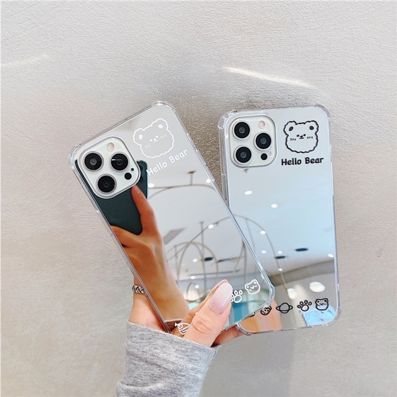 Ốp Lưng Gương Chống Sốc Hello Bear