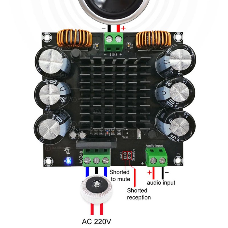 Bo mạch khuếch đại công suất âm thanh kỹ thuật số Hifi Class 420W Xh-M253 Tda8954Th lõi Btl bàn tính