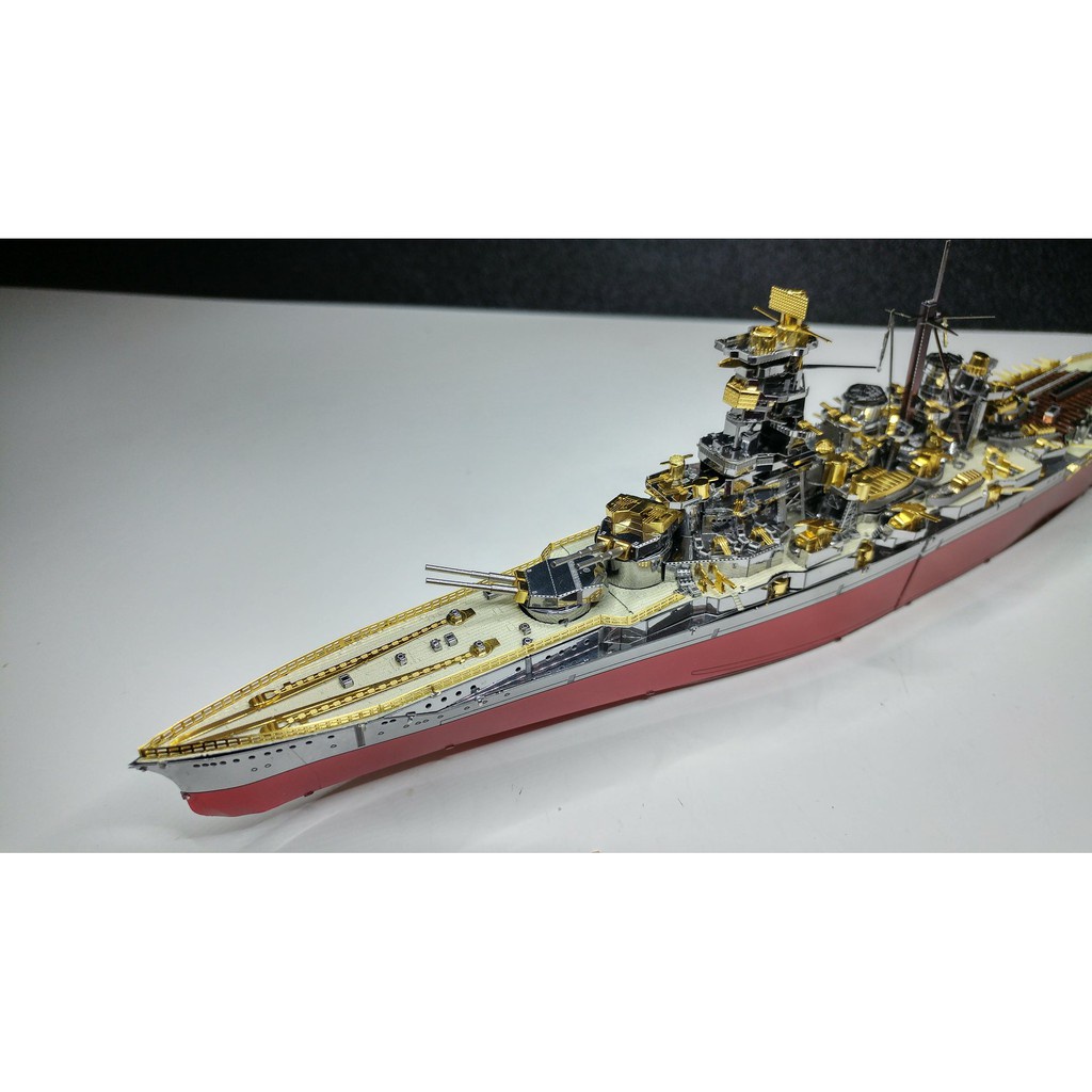 Chưa Ráp Mô Hình Thép 3D Tàu Chiến Thiết Giáp Hạm Nhật Bản Piececool Kongou Battleship