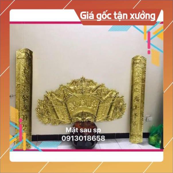 Đỉnh Đồng Hoành phi câu đối, Bộ cuốn thư đại tự câu đối bằng đồng nguyên chất 1m35, 1m55