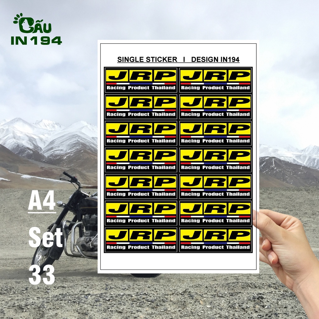 Tem decal dán xe IN194 nhãn dán cao cấp chất liệu decal nhựa cao cấp - 4 x 9cm - JRP ThaiLand