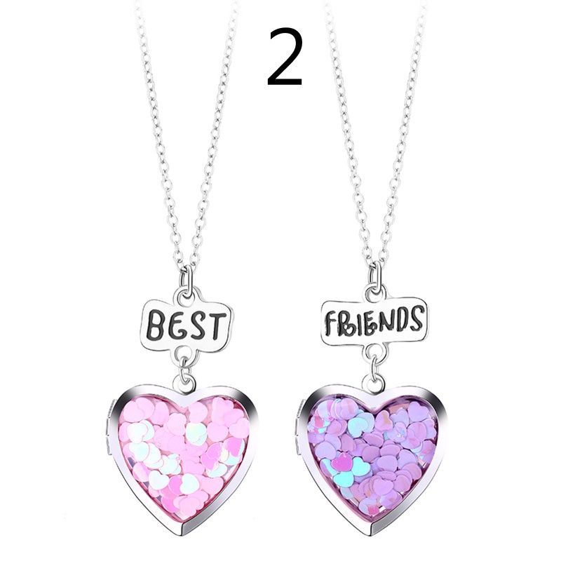 Set 2 Vòng cổ Tình Bạn Hình Trái Tim Cổ Điển