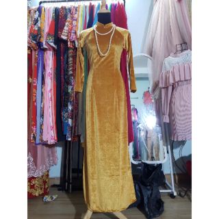 Áo dài nhung cổ 2p