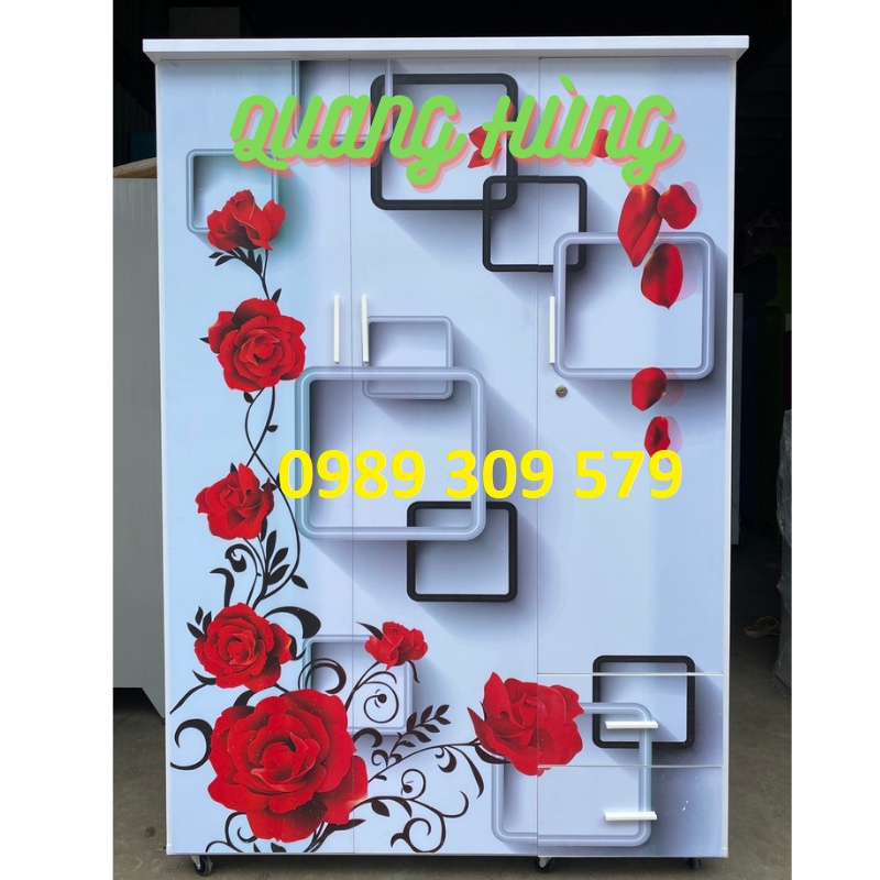 TỦ ÁO QUÀN NHỰA ĐÀI LOAN IN 3D MẪU CAO CẤP - HÌNH ẢNH 3D SINH ĐỘNG