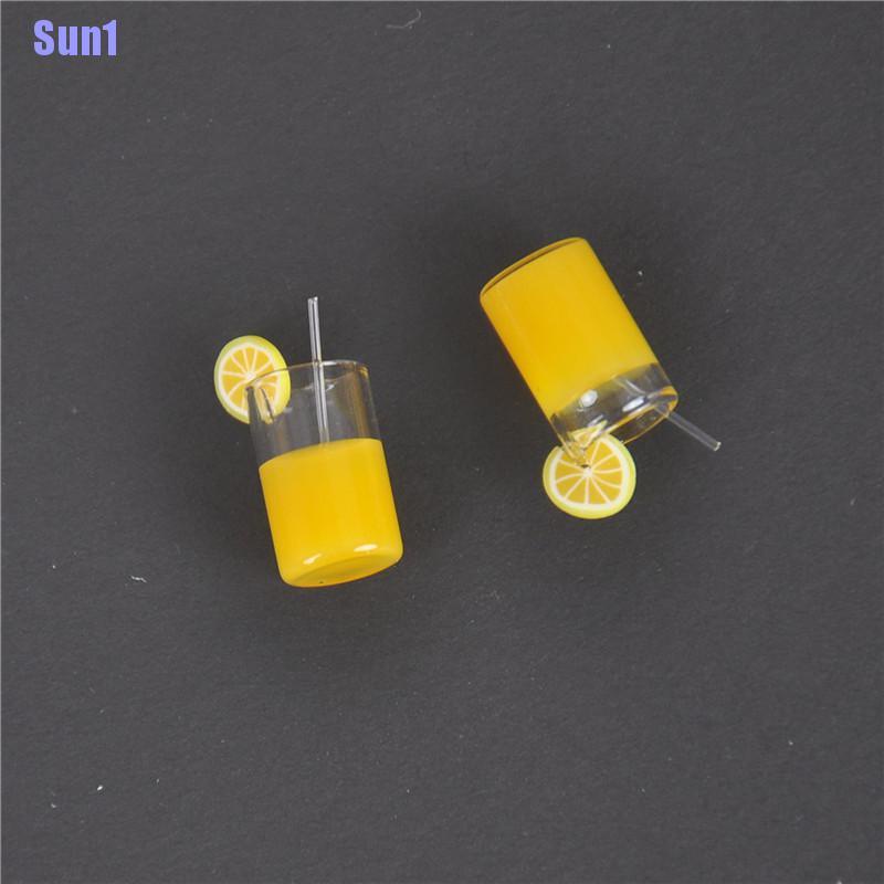 Bộ 2 Ly Nước Ép Trái Cây Mini Tỉ Lệ 1: 12 Trang Trí Nhà Búp Bê