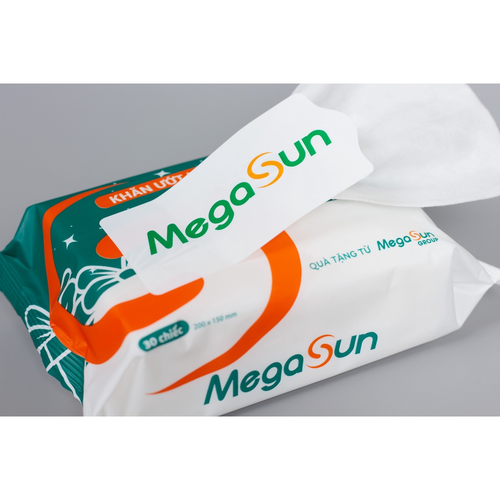 Khăn Giấy Ướt MegaSun Không Mùi, An Toàn Cho Da Cao Cấp 30 Tờ