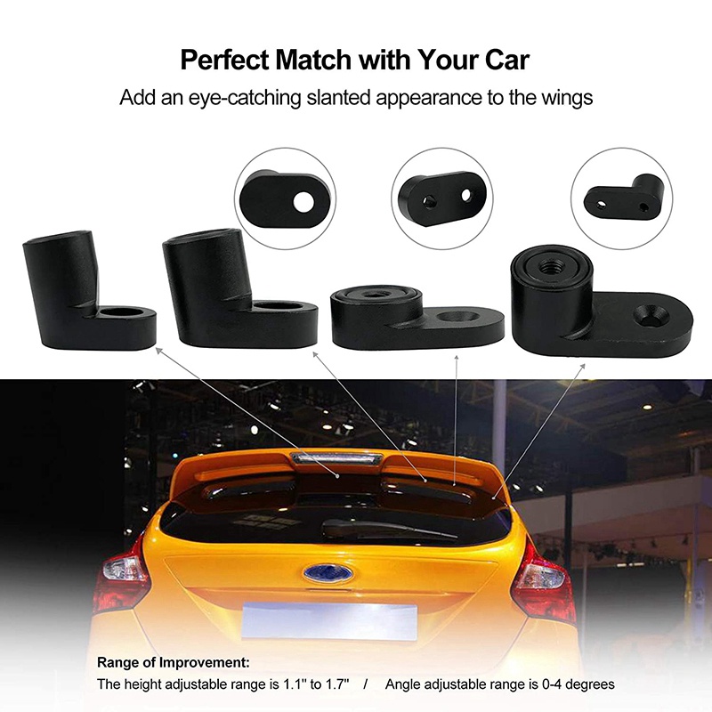 Bộ Cánh Gió Phía Sau Xe Hơi Màu Đen Cho Ford Focus ST Hatchback 4Dr 2013-2019 - RS 2016-2019