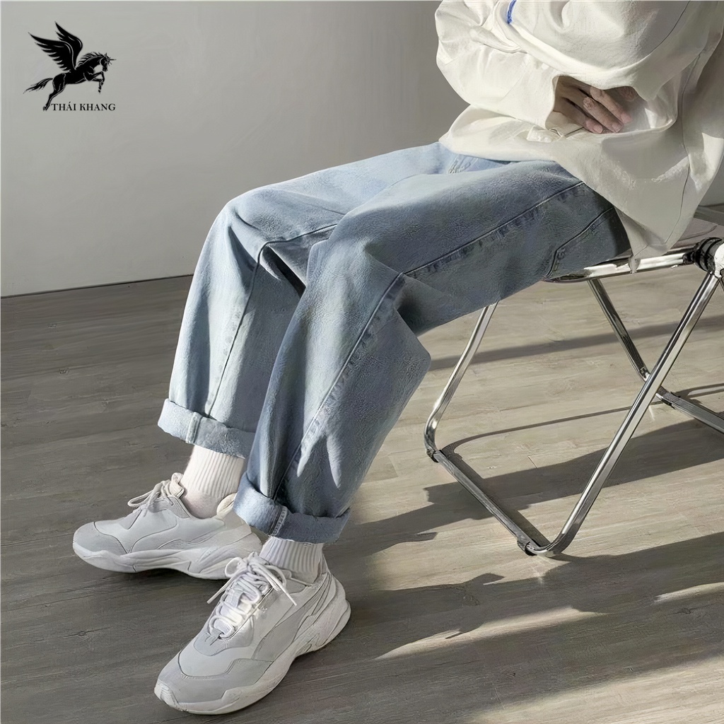 Quần jean nam ống rộng baggy THÁI KHANG vải cotton 100% mềm không ra màu form rộng QJEAN21