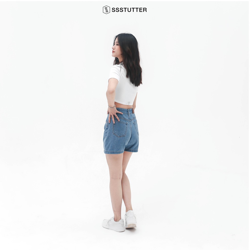 Áo polo croptop ngắn tay nữ SSSTUTTER chất cotton thoáng mát POLO TEE | BigBuy360 - bigbuy360.vn