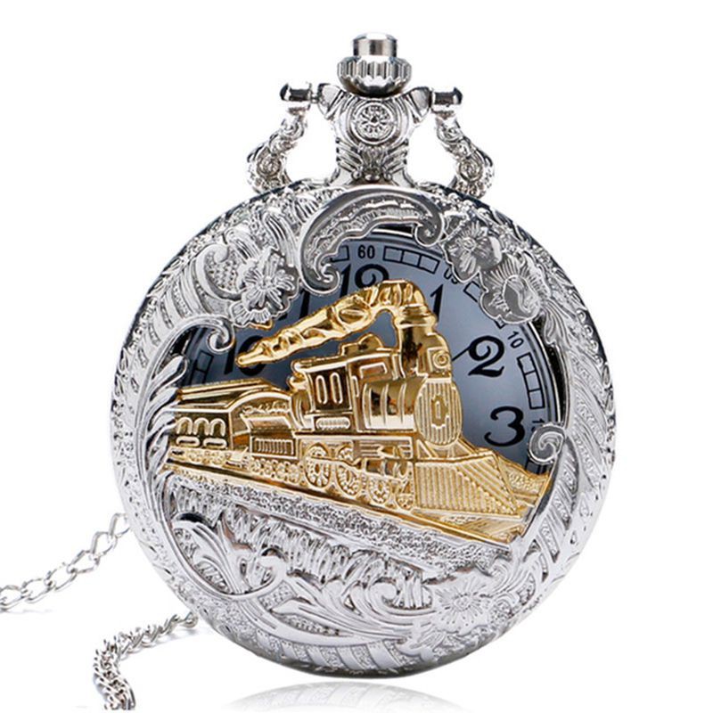 Đồng hồ quartz nam mạ bạc phong cách vintage