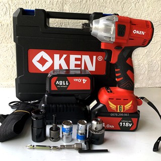 HOT!!!Máy Siết Bulong KEN 118V, Khoan Pin, Bắn Vít, Siết ốc KHÔNG CHỔI THAN, Loại 2 PIN